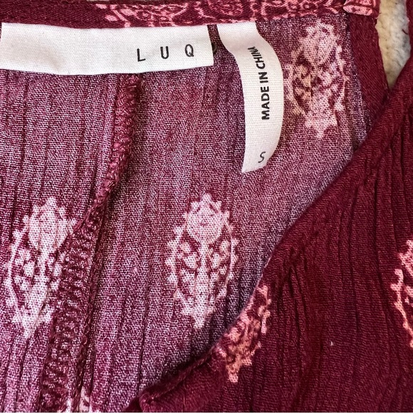 Boho Tank Tops Sleeveless  Tops Luq Maroon sz S & Pink Rose Tank sz M runs small - Picture 7 of 9